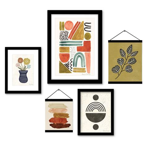 (Set of 5) Framed Multimedia Gallery Wall Art Set - Shades of Sundries ...