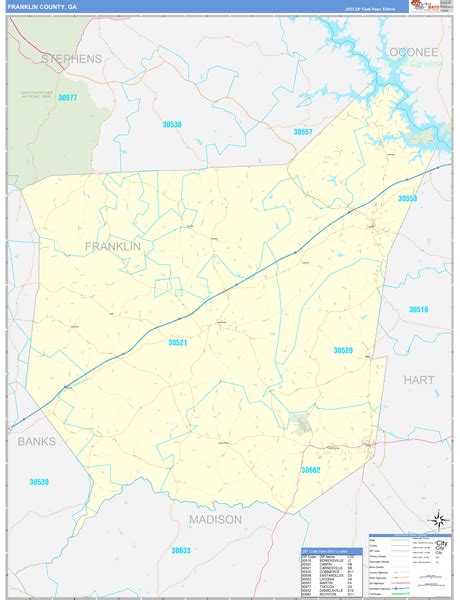 Franklin County Wall Map Premium Style