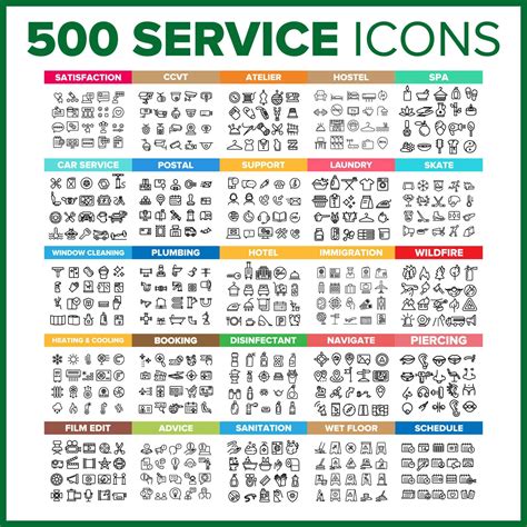 Service Icon Thin Line Big Set Vector 9983146 Vector Art at Vecteezy