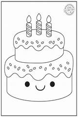 Birthday Cake Coloring Book Pages sketch template