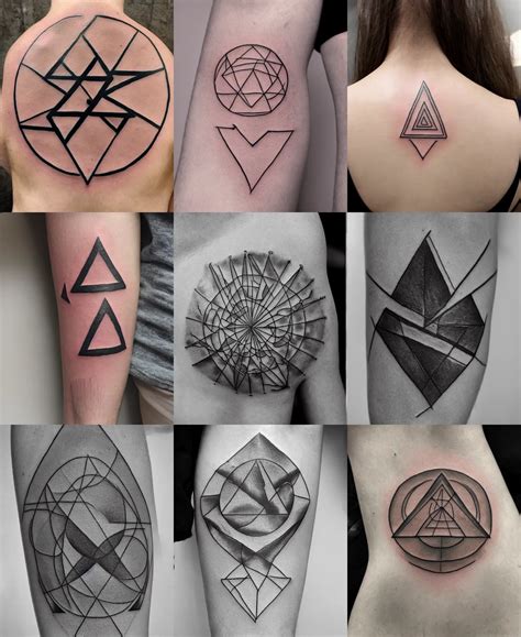 triangle inside a circle tattoo, symmetrical | Stable Diffusion