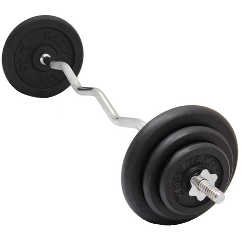 MAX FITNESS EZ/EASY ARM CURL BAR/BARBELL & CAST IRON GYM WEIGHTS SET LIFTING BAR | eBay