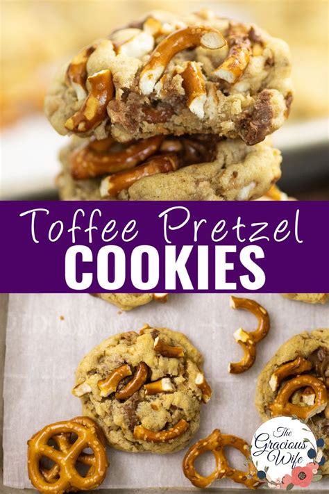 Toffee Pretzel Cookies Recipe | Pretzel toffee, Toffee pretzel cookies ...