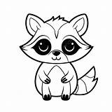 Cute Raccoon Coloring Page sketch template