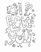 Valentines Day Coloring Page I Love You Fun Hearts  sketch template