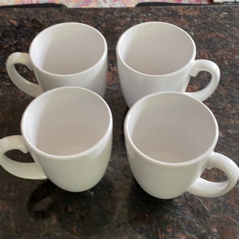 4 Corelle Stoneware Coffee/Tea Mugs White 12 oz. | Etsy