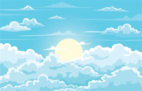 Blue Cloudy Sky Landscape Background 6644884 Vector Art at Vecteezy