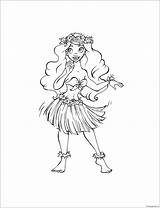 Hula Girl Coloring Page  Free Printable Pages sketch template
