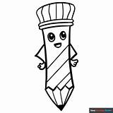 Cute Pencil Coloring Page  Easy Drawing Guides sketch template