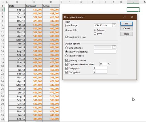 How to generate Descriptive Statistics in Excel