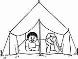 Camping Tent Clip Art Sketch Coloring Page sketch template