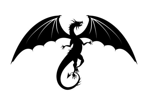 Black Dragon Clipart Vector Isolated On White Background. Black Dragon ...