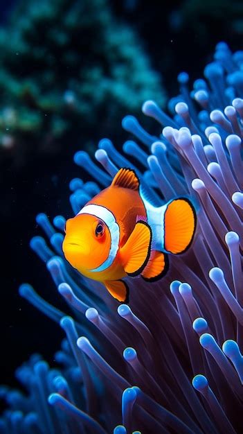 Premium AI Image | A clown fish in a coral reef