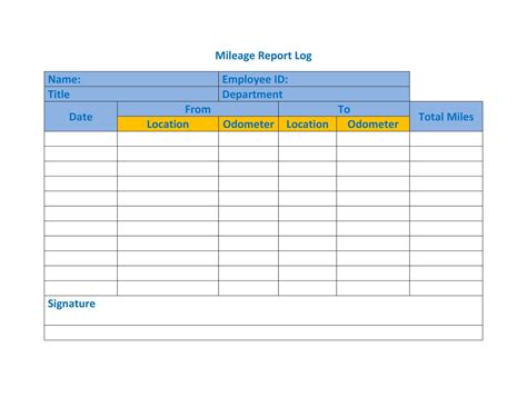 31 Printable Mileage Log Templates (Free) ᐅ TemplateLab