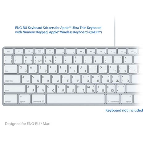 English Russian Laptop Keyboard Key Stickers Labels White Shortcuts - For MAC | Keyboard keys ...