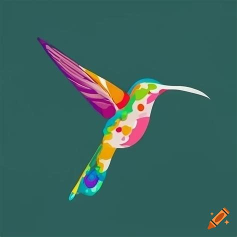 Colorful hummingbird logo design on Craiyon