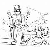 Premium Vector  Christian Jesus preaching coloring Page For Kids sketch template