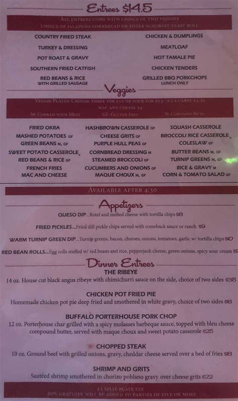 Ajax Diner Menu, Oxford, MS