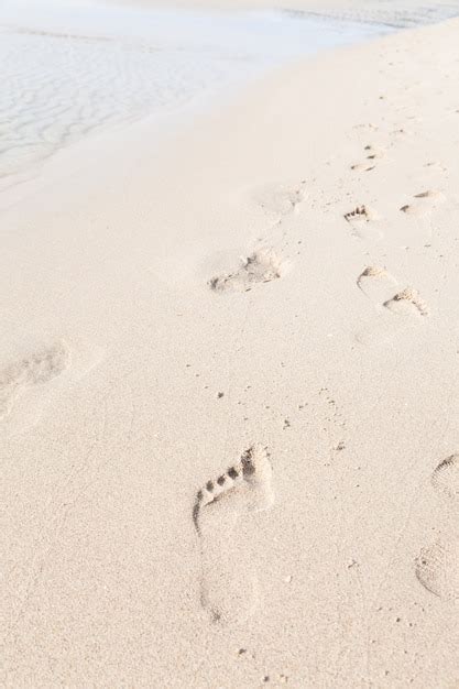 Premium Photo | Footprints on the beach