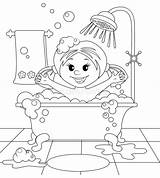 Free Bath Time Coloring Pages sketch template