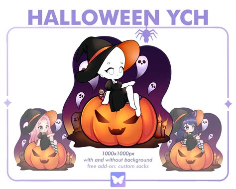 Little Witch Halloween YCH Halloween Chibi Custom Commission - Etsy