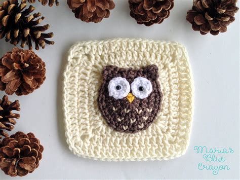 Crochet Owl Applique - Free Crochet Pattern - Maria's Blue Crayon ...