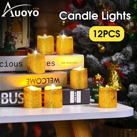 Auoyo 12pcs LED Flameless Candle Light Creative Wedding Festival Decoration Atmosphere Candle ...