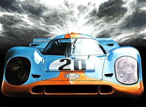 Porsche 917 Gulf Steve McQueen Le Mans 1970 Race Car Art Print Poster ...