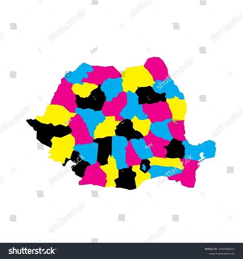 Romania Political Map Administrative Divisions Counties Stock Vector ...