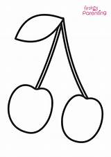 Easy Printable Cherries Coloring Pages For Kids sketch template
