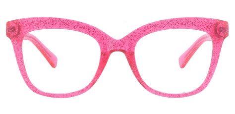 Knox Cat Eye Prescription Glasses - Hot Pink Sparkle | Women's Eyeglasses | Payne Glasses