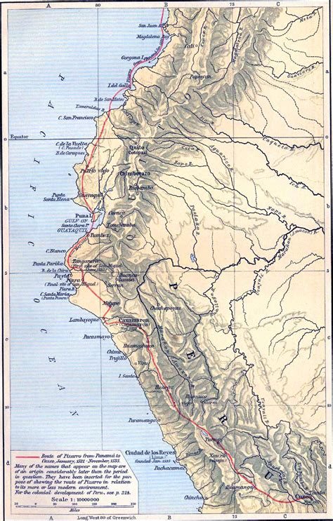 Map of the Conquest of Peru 1531-1533