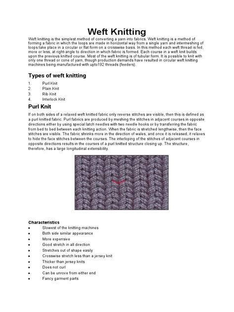 Weft Knitting | PDF | Knitting | Yarn