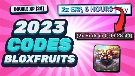 BLOX FRUITS CODES 2X EXP 2023 *ALL WORKING* (1 HOUR) - YouTube