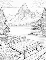 Wooden dock By The Lake coloring Page  Coloring Pages Nature Beach sketch template