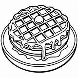 Waffle With Butter And Syrup coloring page Black White Outline No  sketch template