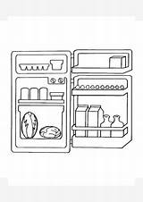 Coloring Page Fridge With Freezer  Home sketch template
