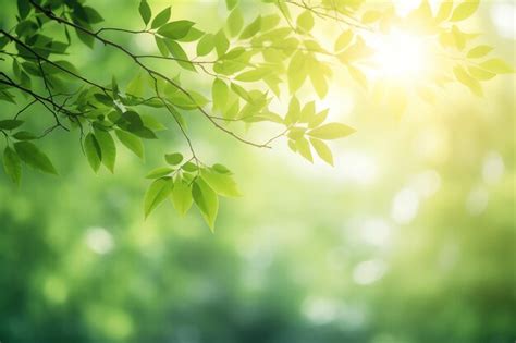 Premium Photo | A tree branch with green leaves