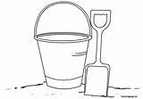 Bucket And Shovel Coloring Page For Kids sketch template