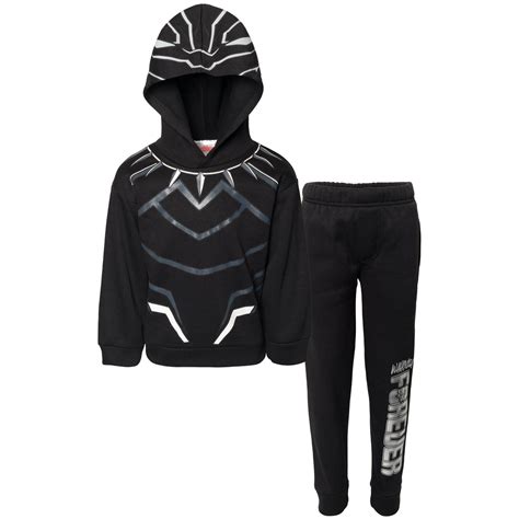 Marvel Avengers Black Panther Little Boys Fleece Athletic Pullover Hoodie and Pants Outfit Set 6 ...