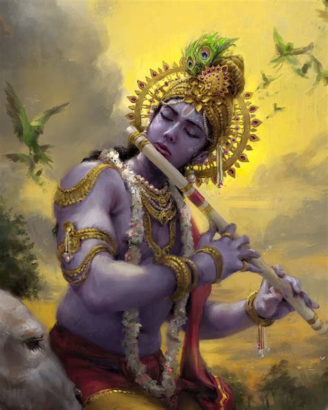 ArtStation, krishna with flute HD phone wallpaper | Pxfuel