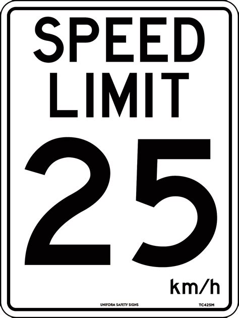 Speed Limit 25 | Road Signs, Speed Limit | USS