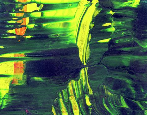 Into The Unknown - Green And Yellow Abstract Art Painting by Modern ...