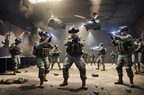 Premium AI Image | VR Reality War Simulation