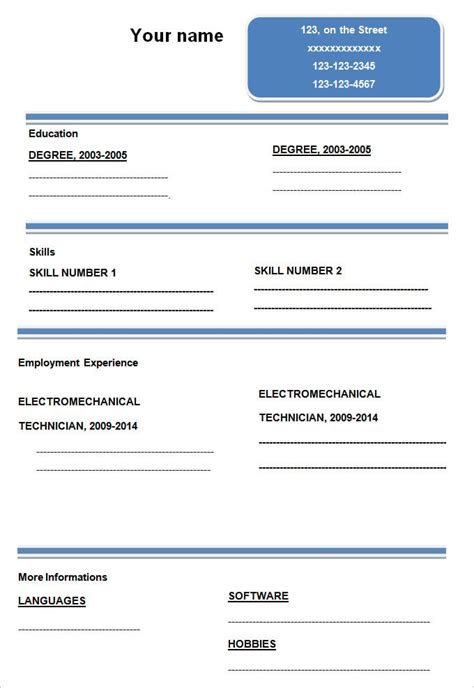 48+ Blank Resume Templates - DOC, PDF