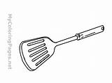Baking Spatula Drawing Sketch Coloring Page sketch template