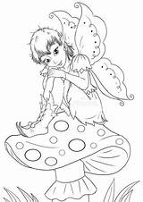 Fairy Mushroom Coloring Stock Illustrations – 732  sketch template