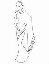 Sari Saree Ausmalbilder Indische Woman Ausmalbild Getcolorings Indianka  sketch template