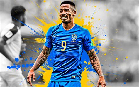 Download wallpapers Gabriel Jesus, Brazilian football player, striker, Brazil national football ...