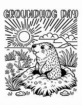 Free Groundhog Day Coloring Pages For Kids sketch template